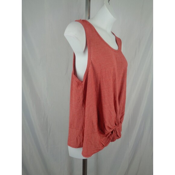 ModCloth Red Stripe Twist Front Sleeveless Tank Top Plus Size 2X - Picture 4 of 7